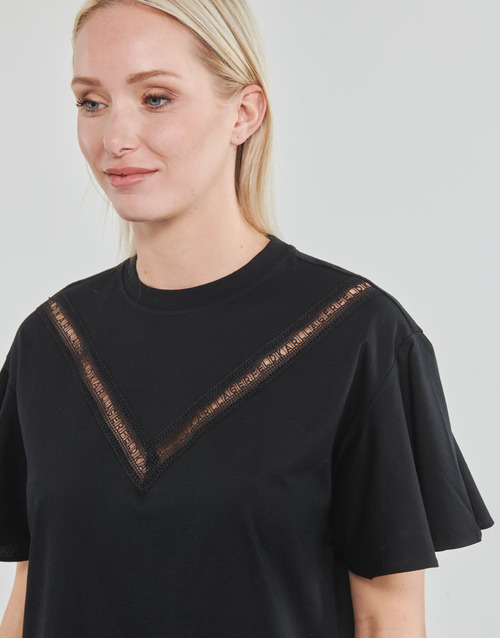 Karl Lagerfeld LACE INSERT JERSEY DRESS Preto