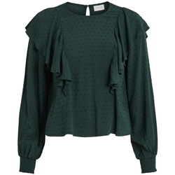 Textil Mulher Tops / Blusas Vila Top Payton LS Darkest Spruce Verde