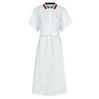 Textil Mulher Vestidos curtos Tommy Hilfiger GBL STP FLARE MIDI POLO DRESS SS Branco