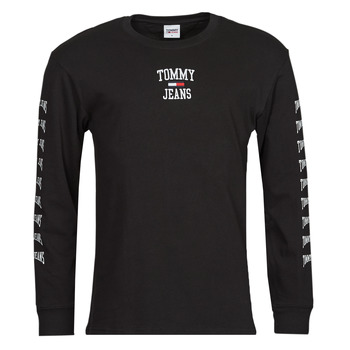 Textil Homem T-shirt mangas compridas Tommy Jeans TJM HOMESPUN GRAPHIC LS TEE Preto