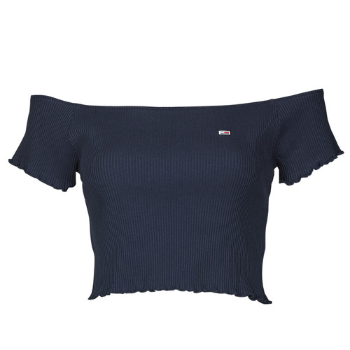 Textil Mulher Tommy Whisper Sport RELAXED SUEDED MODAL HOODIE Tommy Whisper Jeans TJW CROP RIB OFF SHOULDER TOP Marinho