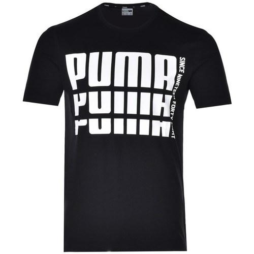 Textil Homem T-Shirt mangas curtas Puma Rebel Bold Basic Tee Preto