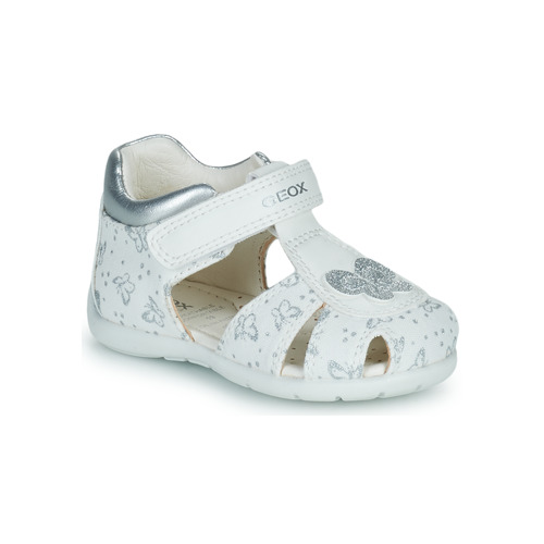 Sapatos Rapariga Sandálias Geox B ELTHAN GIRL C Branco / Prata