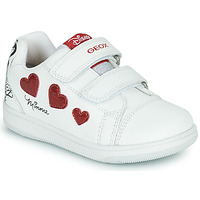 Sapatos Rapariga Sapatilhas Geox B NEW FLICK GIRL Branco / Vermelho