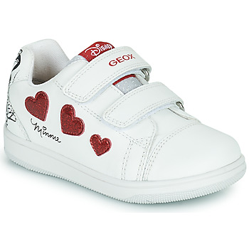 Sapatos Rapariga Sapatilhas Geox B NEW FLICK GIRL Branco / Vermelho
