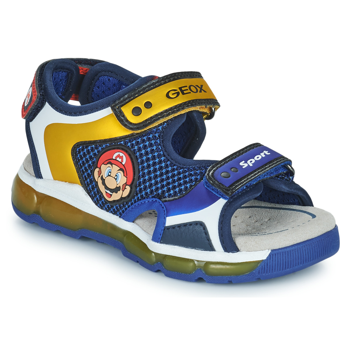 Sapatos Rapaz Sandálias Geox J Low SANDAL ANDROID BOY Azul / Amarelo / Vermelho