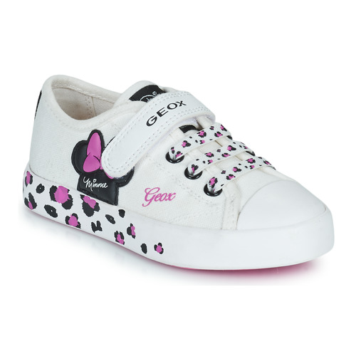 Sapatos Rapariga Sapatilhas Geox JR CIAK GIRL Branco / Rosa