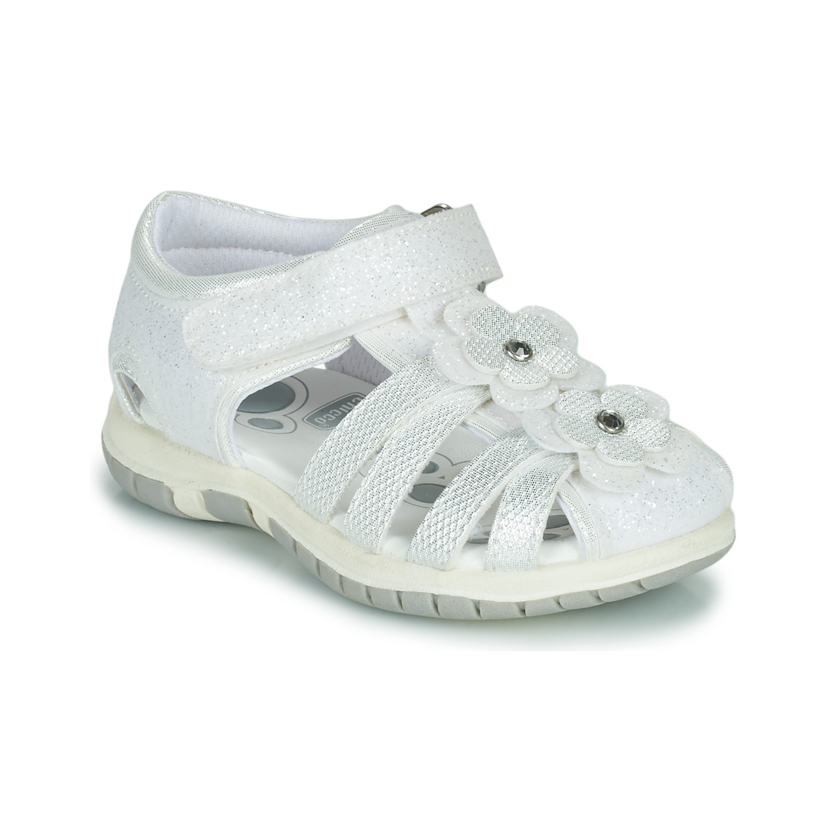 Sapatos Rapariga Sandálias Chicco FIORDALISO Branco / Prateado