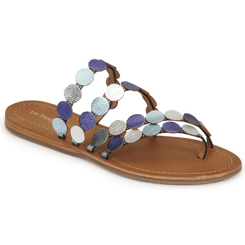 Sapatos Mulher Chinelos Toalha de praia HOROND Azul / Prateado