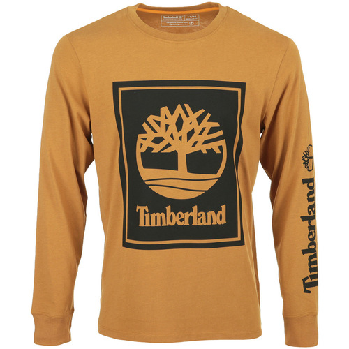 Textil Homem T-Shirt mangas curtas Timberland Stack Logo Tee LS Castanho