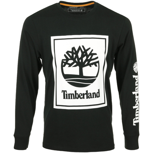 Textil Homem T-Shirt mangas curtas Timberland Stack Logo Tee LS Preto