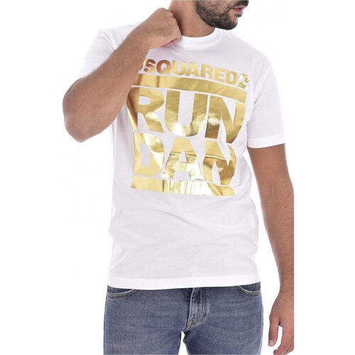 Textil Homem T-shirts e Pólos Dsquared S74GD0445 Branco