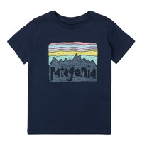 Textil Criança T-Shirt mangas curtas Patagonia BABY FITZ ROY SKIES T-SHIRT Marinho