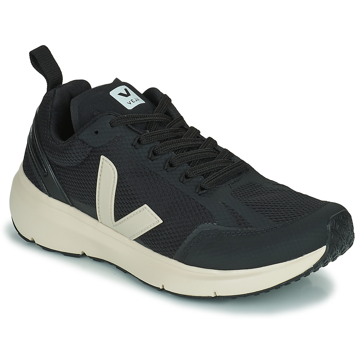 Sapatos Veja Kids touch-strap faux-leather sneakers Condor 2 Preto / Branco