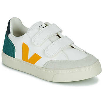 Sapatos Rapaz Sapatilhas Veja Small V-12 Velcro Branco / Amarelo / Verde