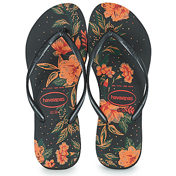 Sapatos Mulher Chinelos Havaianas SLIM ORGANIC Preto / Laranja