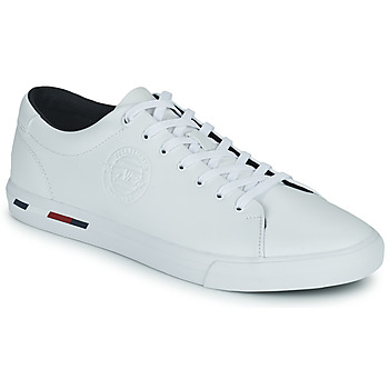 Sapatos Homem Sapatilhas Tommy Hilfiger Corporate Logo Leather Vulc Branco
