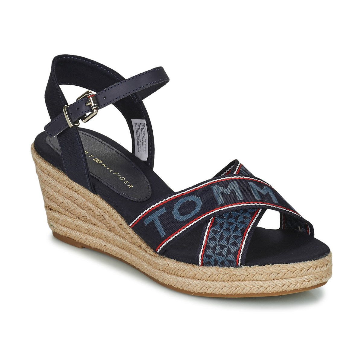 Sapatos Mulher modele 66004568 Tommy Hilfiger Polo homme Tommy Webbing Low Wedge Sandal Azul