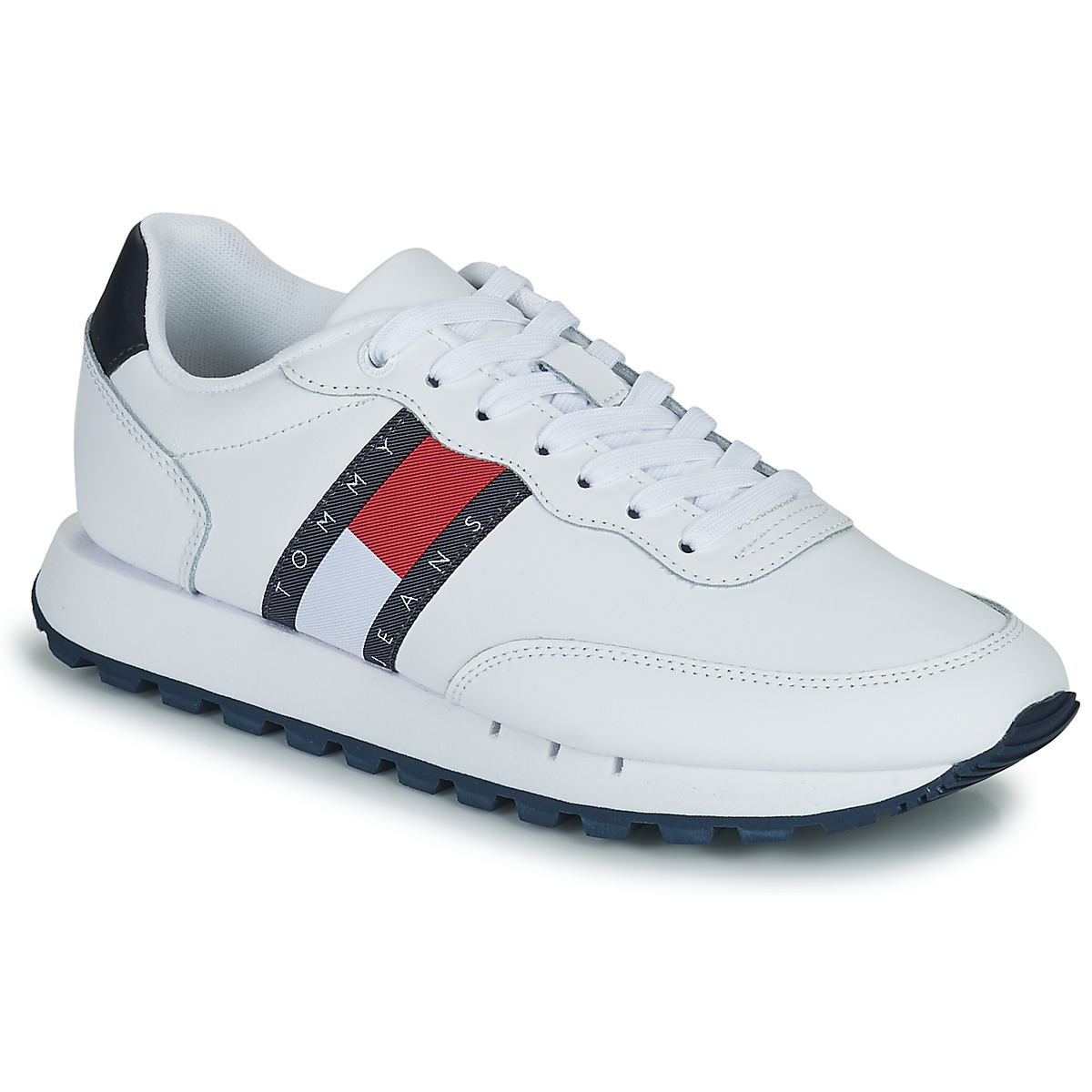 Sapatos Homem Sapatilhas Tommy toe Jeans Tommy toe Jeans Leather Runner Branco