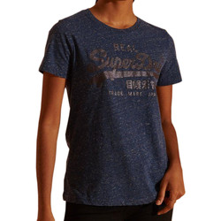 Textil Mulher Selected Perfect T-shirt verde scuro a righe Superdry  Azul