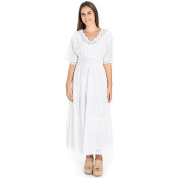 Textil Mulher Vestidos compridos Isla Bonita By Sigris Vestir Blanco