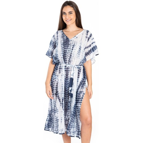 Textil Mulher Vestidos Isla Bonita By Sigris Poncho Azul