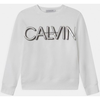 Textil Rapariga Sweats Calvin Klein Jeans IG0IG01006 LOGO SWEATSHIRT-YAF BRIGHT WHITE Branco