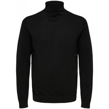 Textil Homem camisolas Selected 16074684 BERG ROLL-BLACK Preto