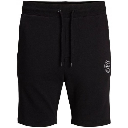 Textil Homem Shorts / Bermudas Jack & Jones 12182595 SHARK SHORT-BLACK Preto