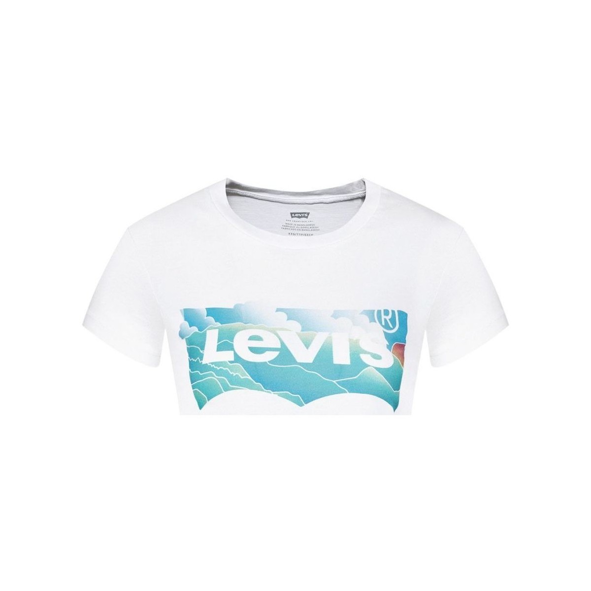Textil Mulher T-shirts e Pólos Levi's A0458 0004 GRAPHIC JORDIE-BW FILL CLOUDS Branco