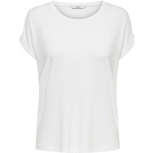 Textil Mulher T-shirts e Pólos Only 15106662 MONSTER-WHITE Branco
