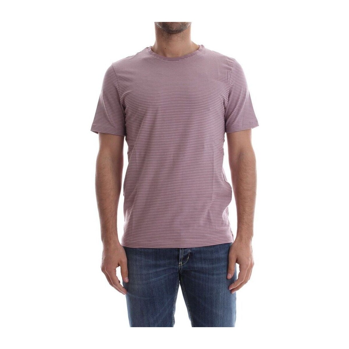 Textil Homem T-shirts e Pólos Jack & Jones 12133019 HENRY STRIPE-TOADSTOOL Rosa