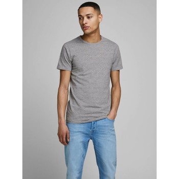 Textil Homem T-shirts e Pólos Jack & Jones 12058529 BASIC TEE-LIGHT GREY Cinza