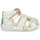 Sapatos Rapariga Sandálias Kickers BIGFLO-2 Branco / Prateado