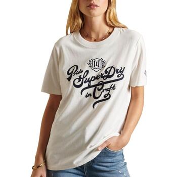 Textil Mulher T-shirts molo e Pólos Superdry  Bege