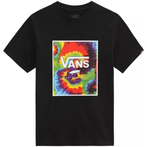 Textil Criança T-shirts e Pólos Stacked Vans VN0A318NZ8U1 PRINT BOX-BLACK Preto