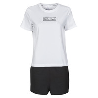 Textil Mulher Pijamas / Camisas de dormir Calvin Klein Jeans PYJAMA SET SHORT Preto / Branco