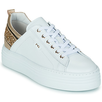 Sapatos Mulher Sapatilhas NeroGiardini E218134D-707 Branco / Ouro
