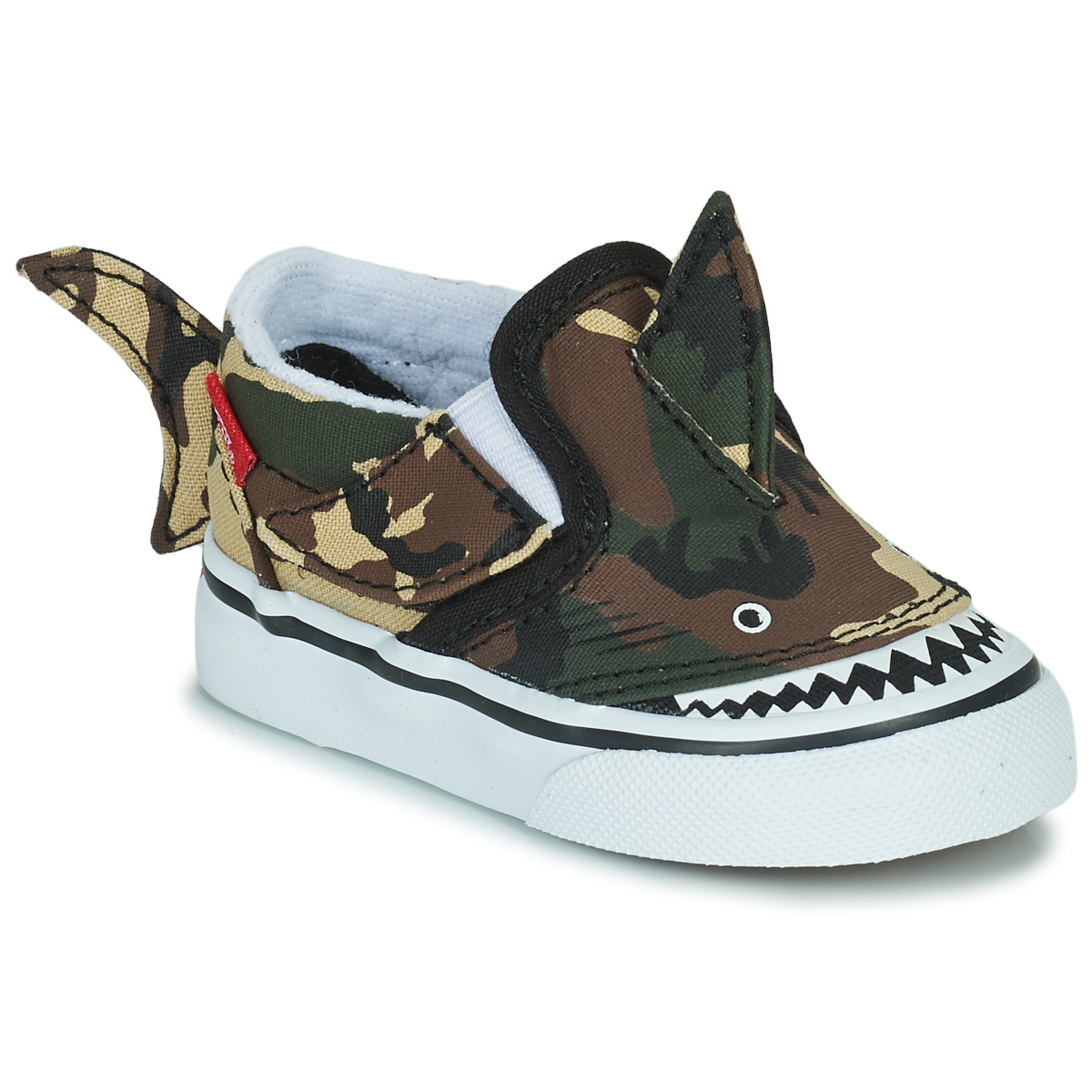 Sapatos Rapaz Sapatilhas Vans shoe Slip-On V Shark Preto / Cáqui
