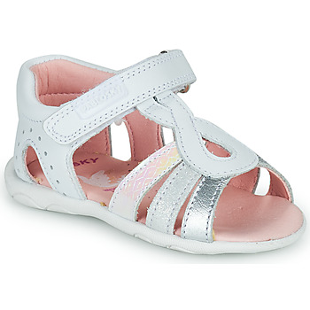 Sapatos Rapariga Sandálias Pablosky TASCAL Branco / Prata / Rosa