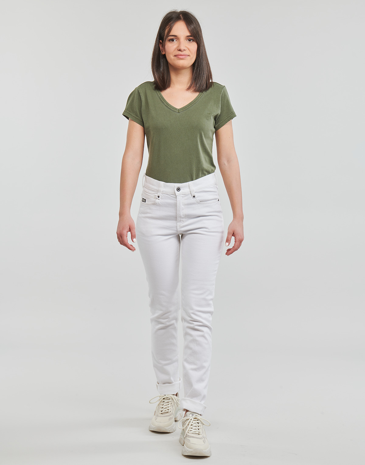 Textil Mulher Calças Skinny-jeans Jeans G-Star Raw Noxer straight Branco