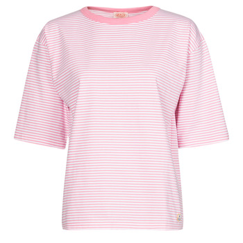 Textil Mulher T-Shirt mangas curtas Armor Lux 79240 Branco / Rosa