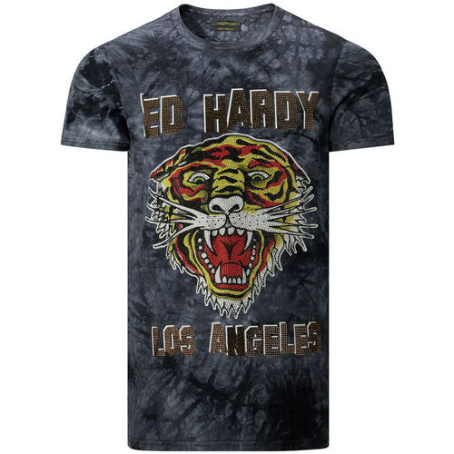 Textil Homem T-Shirt mangas curtas Ed Hardy Los tigre t-shirt black Preto