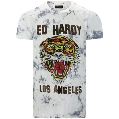 Textil Homem T-Shirt mangas curtas Ed Hardy Los tigre t-shirt white Branco