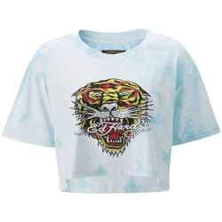 Textil Homem T-Shirt mangas curtas Ed Hardy - Los tigre grop top turquesa Azul