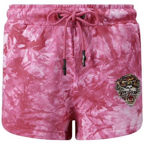 Textil Mulher Shorts / Bermudas Ed Hardy Los tigre runner short hot pink Rosa