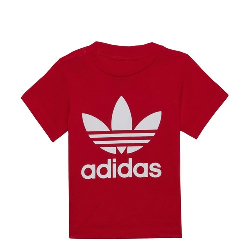 Textil Criança T-Shirt mangas curtas show adidas Originals TREFOIL TEE Vermelho