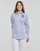 Textil Mulher camisas Lauren Ralph Lauren KOTTA-LONG SLEEVE-BUTTON FRONT SHIRT Branco / Azul