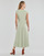Textil Mulher Vestidos compridos Lauren Ralph Lauren VATRIZIA-SHORT SLEEVE-DAY DRESS Verde