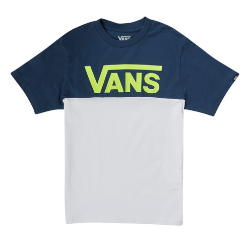 Textil Rapaz T-Shirt mangas Slip Vans VANS CLASSIC BLOCK SS Marinho / Cinza
